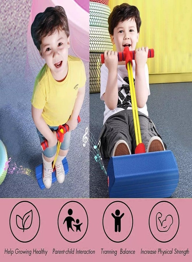 OLWICK عصا القفز OLWICK للكبار والصغار | نطاط قفز للأطفال بتصميم متوازن | نطاط قفز إسفنجي، معدات رياضية للاستخدام الداخلي والخارجي | عصا قفز للأولاد والبنات - وردي - Image 4